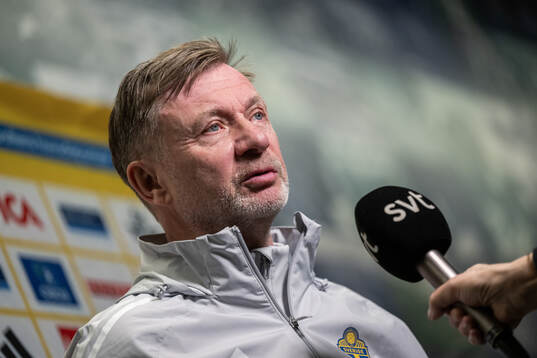 Head coach Peter Gerhardsson is interviewed