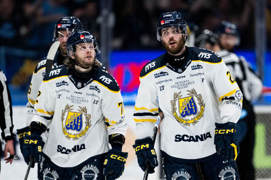 Södertäljes Nicolai Meyer och Nolan Stevens deppar