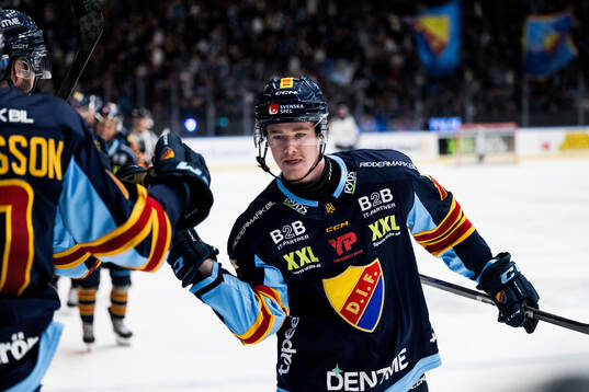 Djurgårdens Filip Eriksson jublar