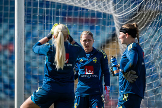 Goalkeeper Emma Holmgren, goalkeeper Jennifer Falk and