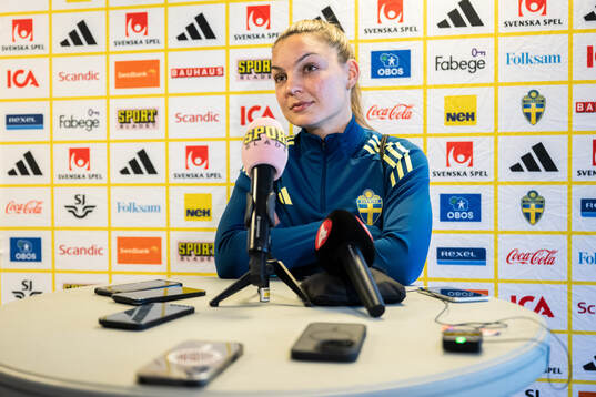 Johanna Rytting Kaneryd is being interviewed