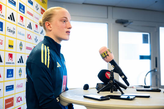 Anna Sandberg is being interviewed