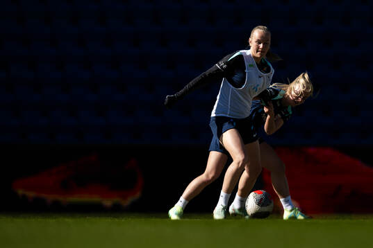Frida Maanum and Emilie Woldvik of the Norwegian women's
