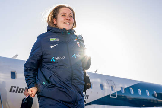 Goalkeeper Aurora Mikalsen of the Norwegian women's