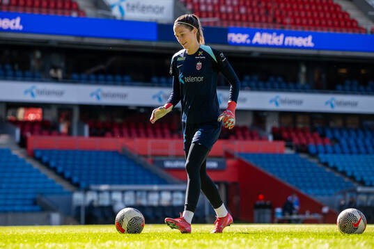 Goalkeeper Cecilie Fiskerstrand of the Norwegian women's
