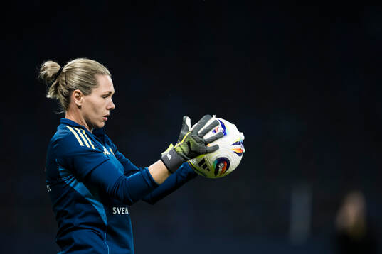 Goalkeeper Jennifer Falk of the Swedish women's national