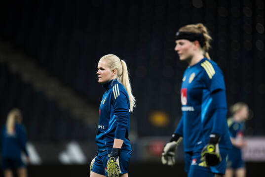 Goalkeeper Emma Holmgren of the Swedish women's national