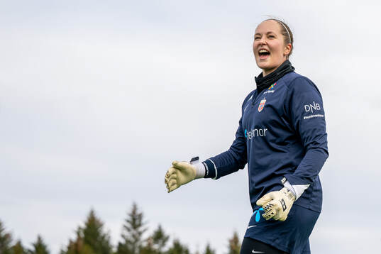Goalkeeper Aurora Mikalsen of the Norwegian women's