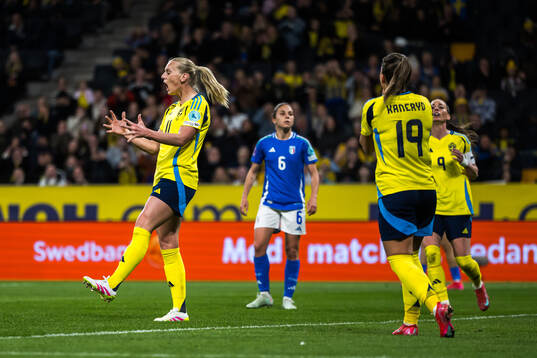 Stina Blackstenius of Sweden looks dejected