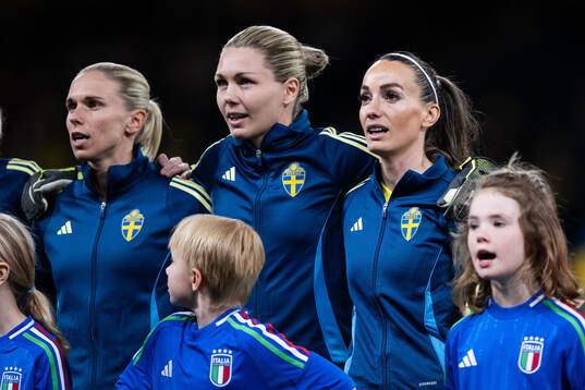 Jonna Andersson, goalkeeper Jennifer Falk and Kosovare