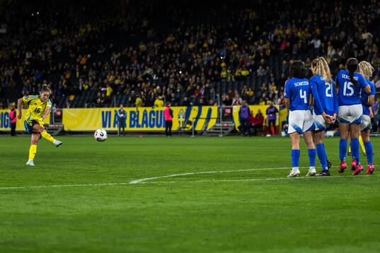 Filippa Angeldahl of Sweden scores 2-1