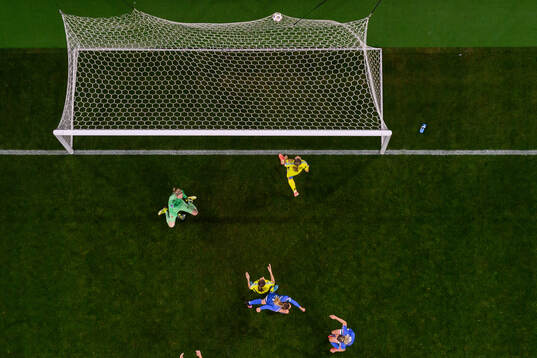 Michela Cambiaghi of Italy scores 2-2 behind goalkeeper
