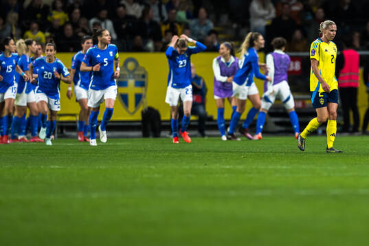 Jonna Andersson of Sweden looks dejected