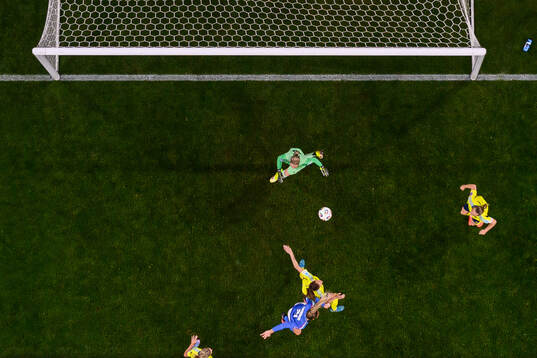Michela Cambiaghi of Italy scores 2-2 behind goalkeeper