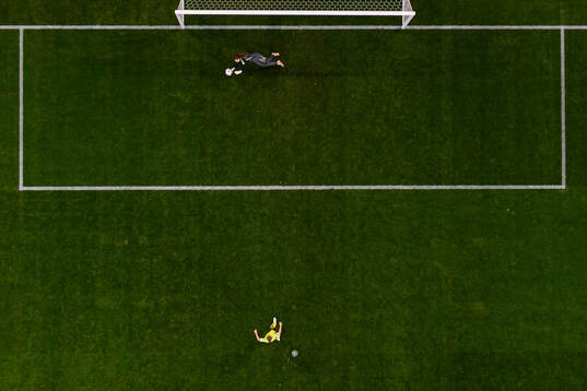 Goalkeeper Laura Giuliani of Italy saves a penalty from
