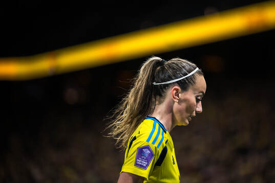 Kosovare Asllani of Sweden looks dejected
