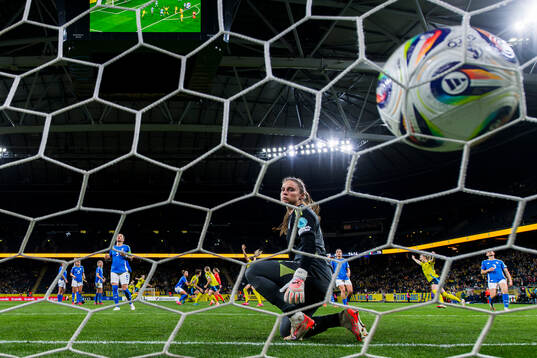 Goalkeeper Laura Giuliani of Italy looks dejectd