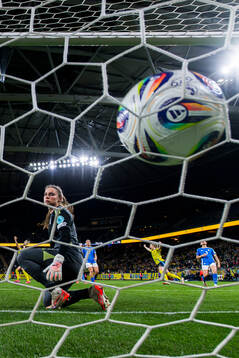 Goalkeeper Laura Giuliani of Italy looks dejectd