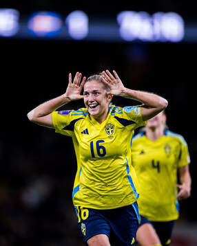 Filippa Angeldahl of Sweden celebrates