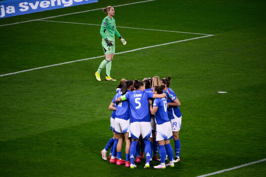 Goalkeeper Jennifer Falk of Sweden looks dejected