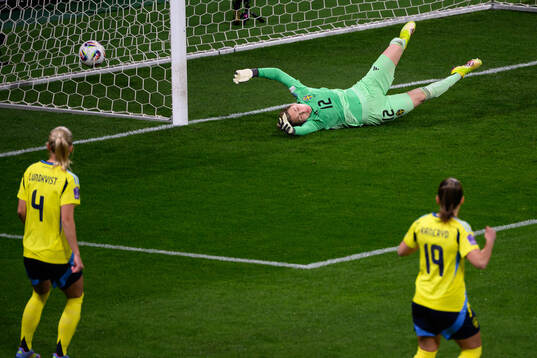 Emma Severini of Italy (not pictured) scores 0-1 behind