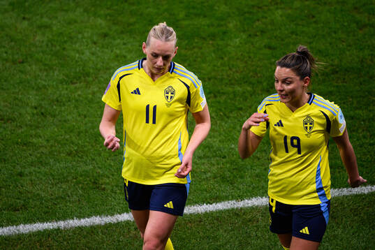 Stina Blackstenius and Johanna Rytting Kaneryd of Sweden