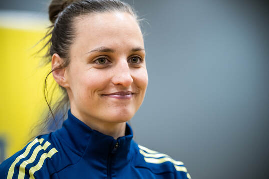 Nathalie Björn of Sweden is interviewed