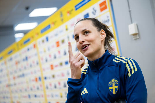 Nathalie Björn of Sweden is interviewed