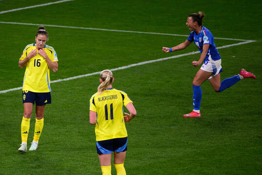 Filippa Angeldahl of Sweden looks dejected
