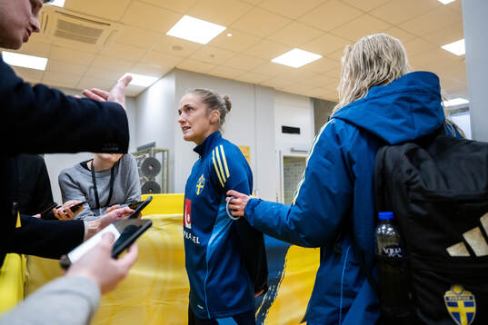 Filippa Angeldahl of Sweden is interviewed