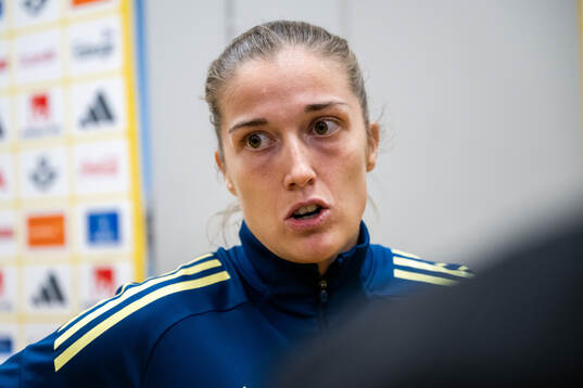 Filippa Angeldahl of Sweden is interviewed