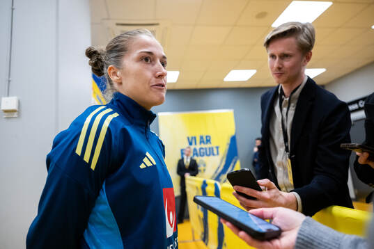 Filippa Angeldahl of Sweden is interviewed