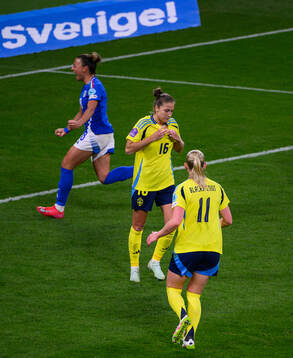 Filippa Angeldahl of Sweden looks dejected