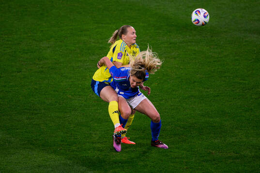 Magdalena Eriksson of Sweden and Michela Cambiaghi of Italy