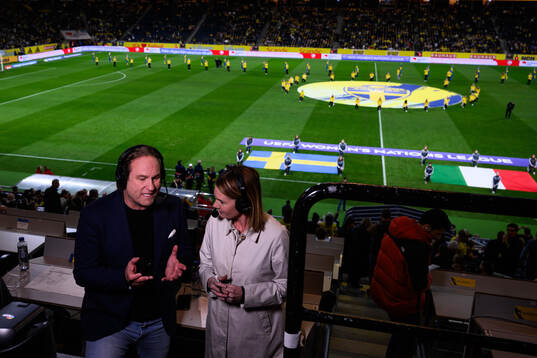 Chris Härenstam and Hanna Marklund of Swedish broadcaster
