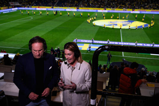 Chris Härenstam and Hanna Marklund of Swedish broadcaster