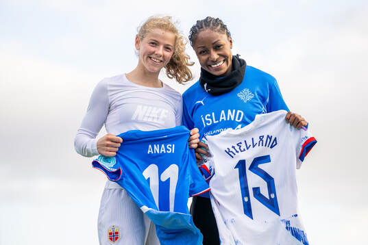 Justine Kielland of Norway and Natasha Anasi of Iceland