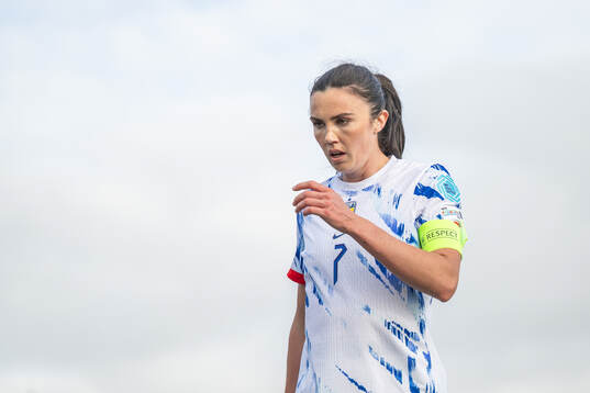 Ingrid Syrstad Engen of Norway at half-time