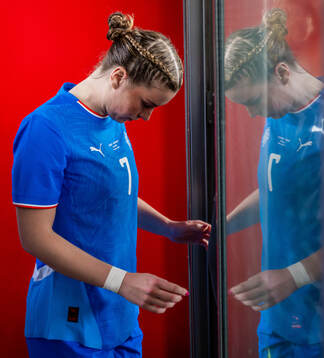 Karolina Vilhjálmsdottir of Iceland at half-time