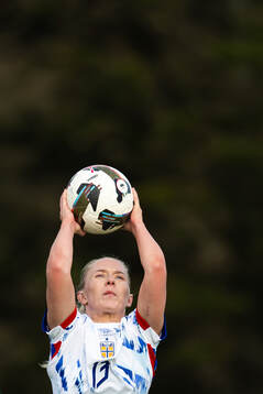 Thea Bjelde of Norway takes a throw in