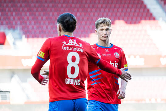 Helsingborgs Ervin Gigovic och Benjamin Örn