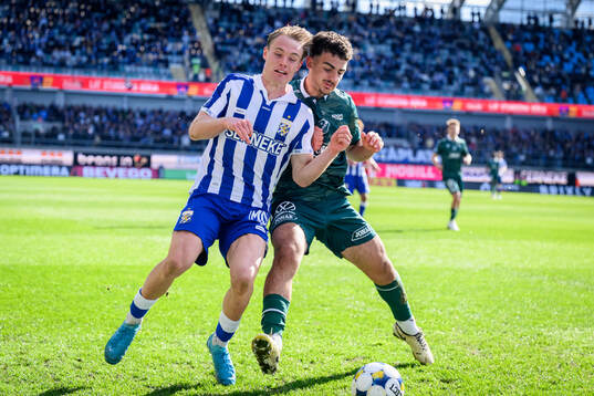 IFK Göteborgs Max Fenger och Halmstads Bleon Kurtulus