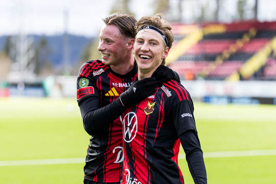 Östersunds Philip Bonde och Albin Sporrong jublar
