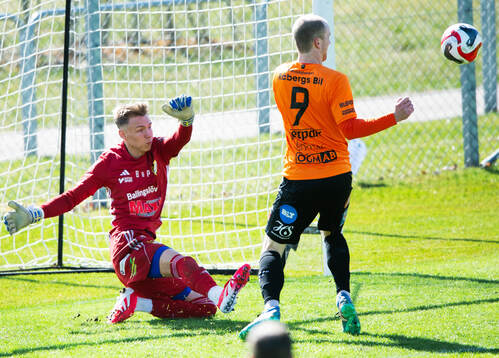 IFK Hässleholms målvakt Felix Persson i matchen i