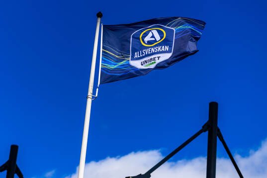 Flagga med Allsvenskans logotyp