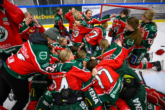 Frölundas spelare jublar