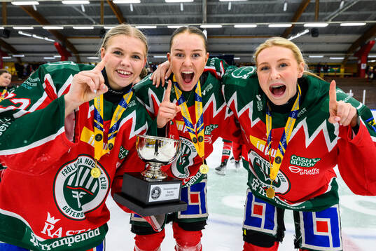 Frölundas Ella Thorbard, Elicia Dunhäll och Ella Lindberg