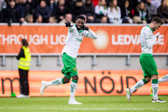Hammarbys Shaquille Pinas jublar