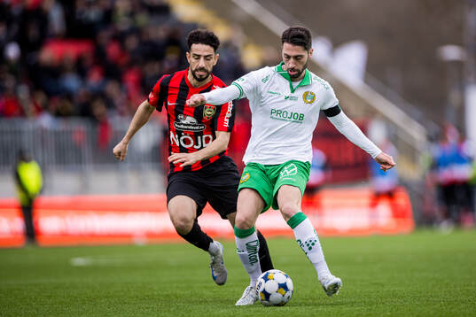 Brommapojkarnas Daleho Irandust och Hammarbys Nahir Besara