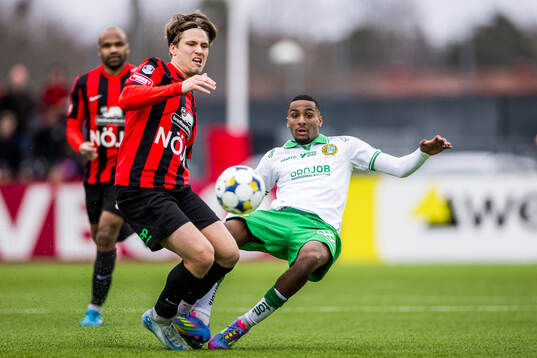 Brommapojkarnas Oliver Zandén och Hammarbys Paulos Abraham